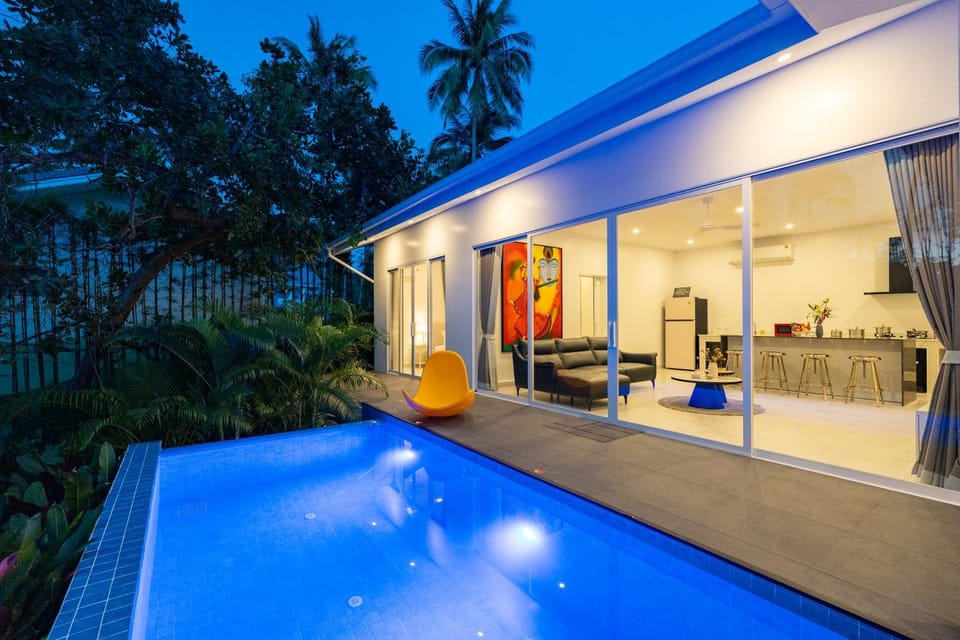 Patio, Night, Garden view, Swimming pool
