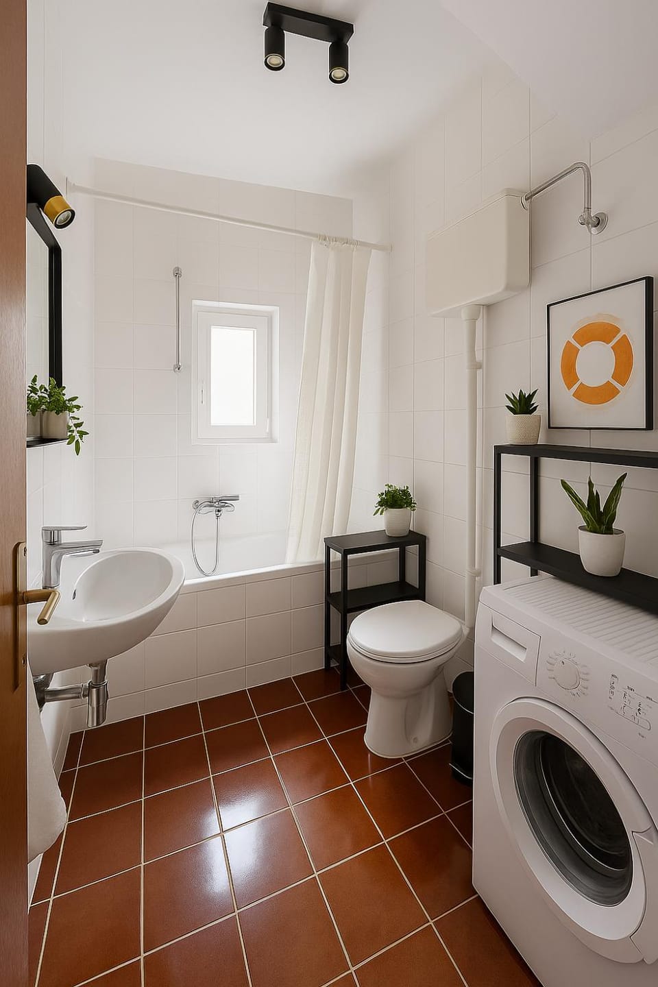 Bathroom, Bath, washing machine