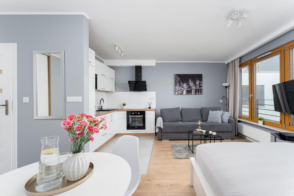Bed, TV and multimedia, Kitchen or kitchenette, Photo of the whole room, Seating area, oven, stove