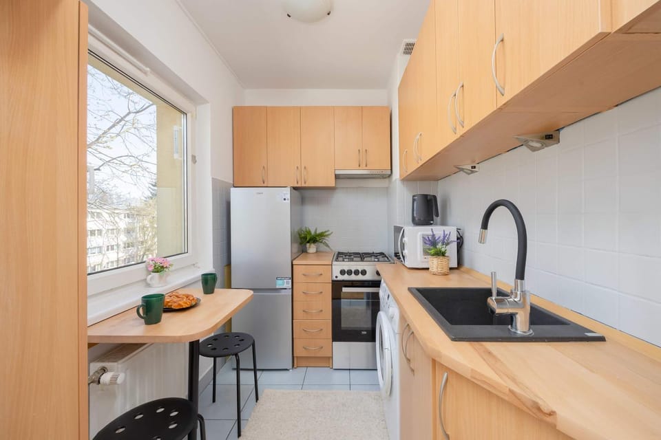 Kitchen or kitchenette, oven