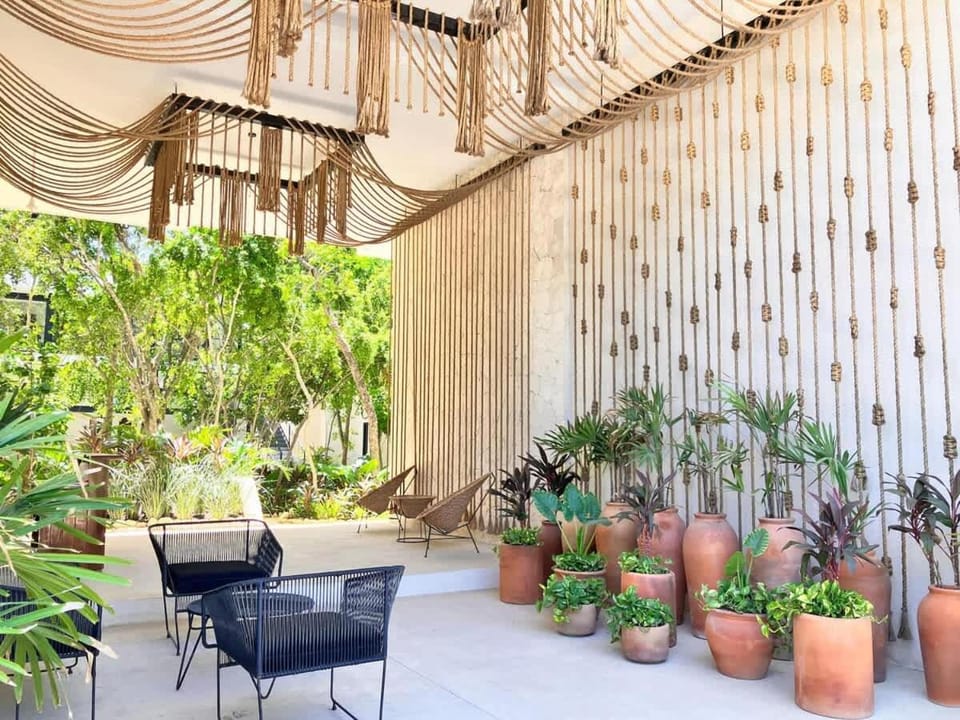 Tulum groups home for 8 guest with 2 bedrooms Balcony Common Pool Gym Yoga and mini Market Ximbal House in Tulum