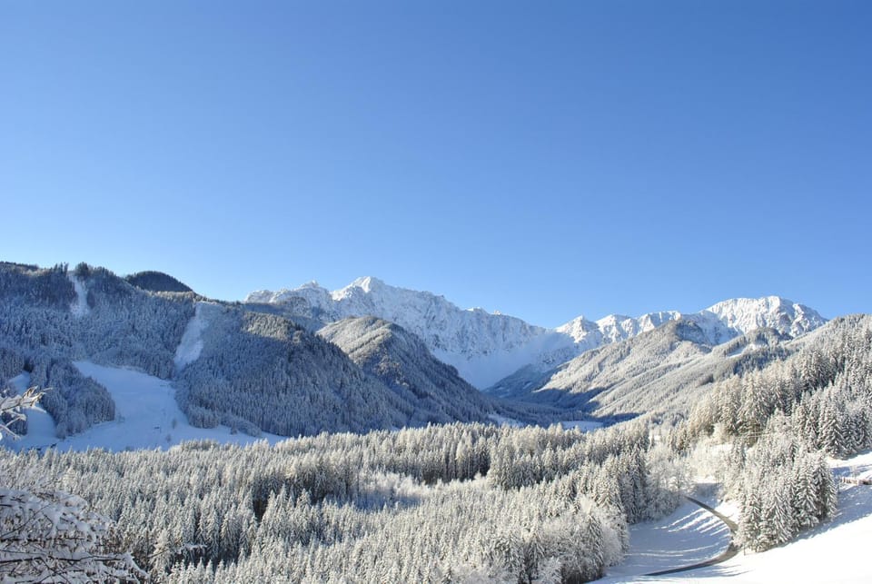 Natural landscape, Skiing, Mountain view