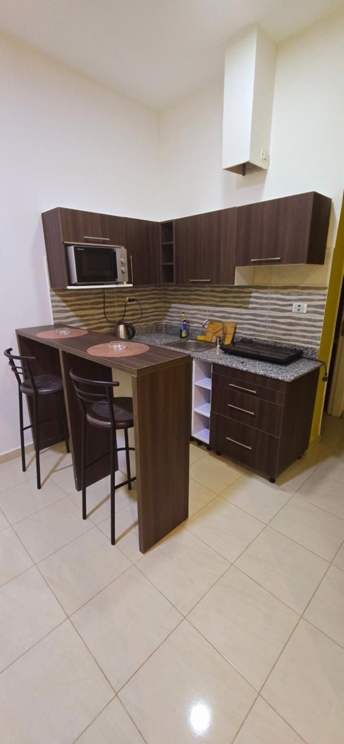 Kitchen or kitchenette, Dining area, minibar, stove