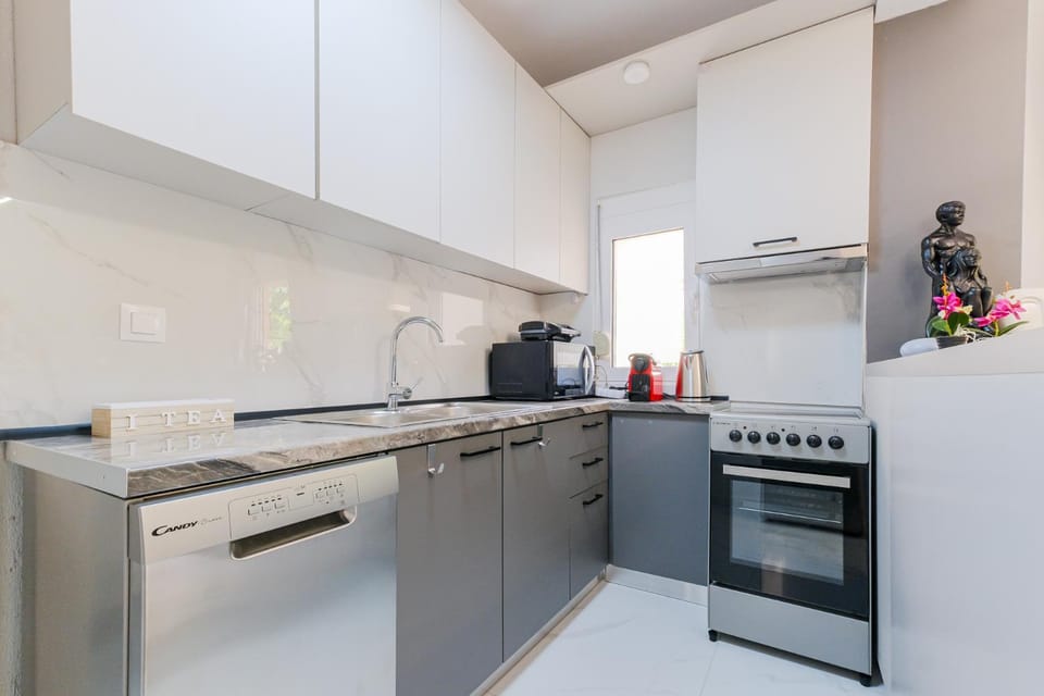 Coffee/tea facilities, Kitchen or kitchenette, dishwasher, oven, stove