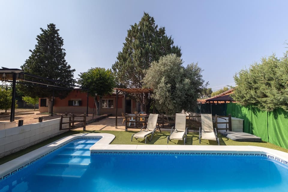 Property building, Living room, Swimming pool