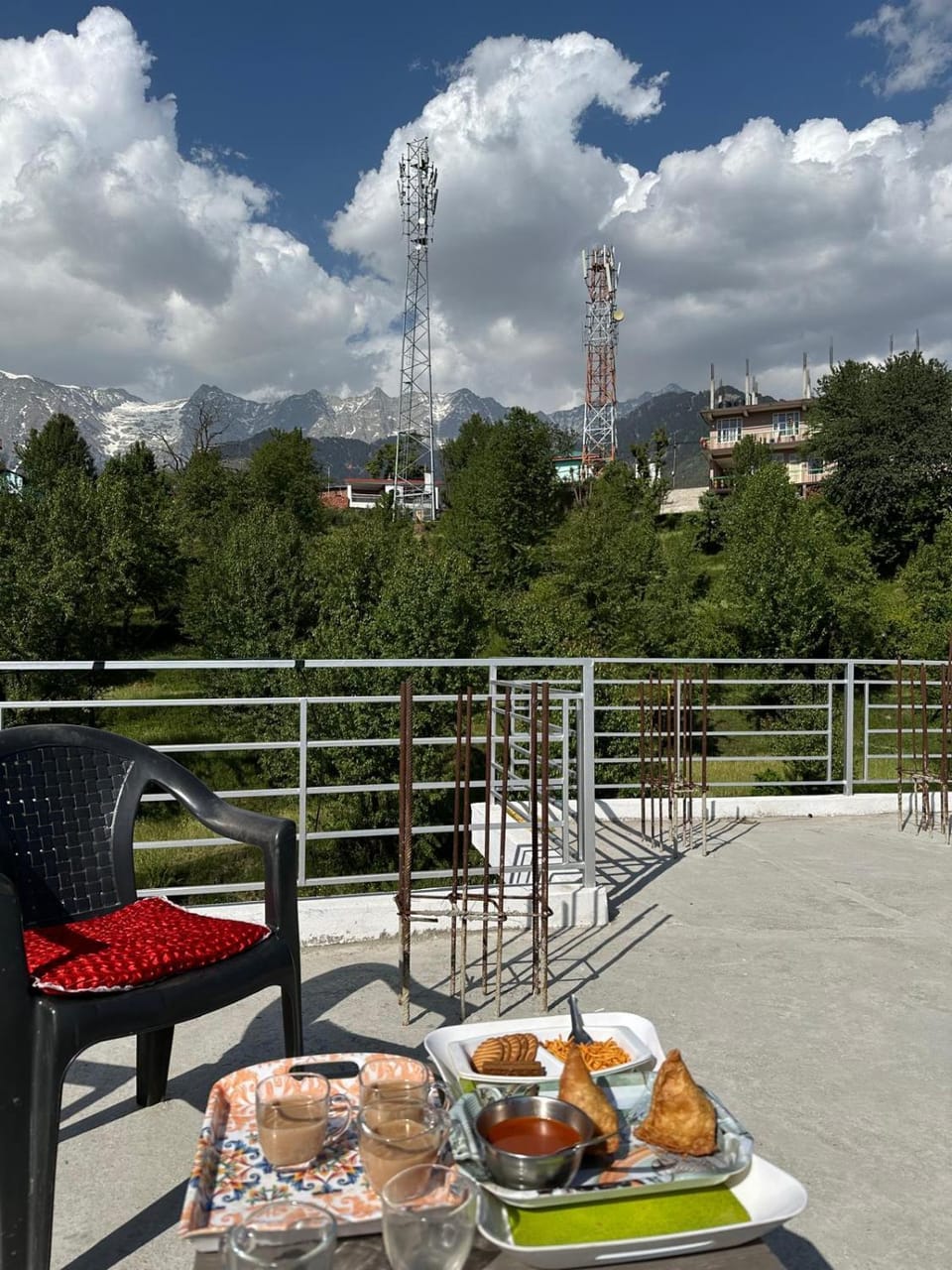 Natural landscape, Bird's eye view, Dining area, Mountain view