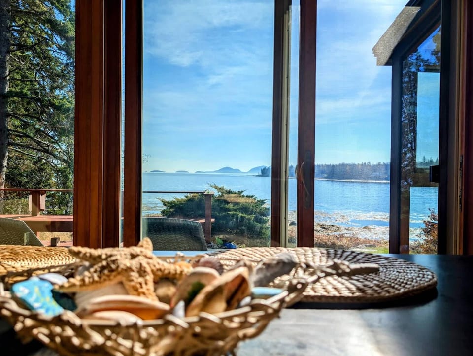 Mark's Waterfront Sea Cottage beach family Acadia House in Sullivan