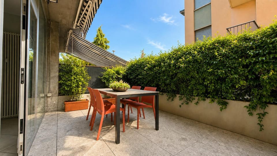 Property building, Patio, Spring, Day, View (from property/room), Dining area