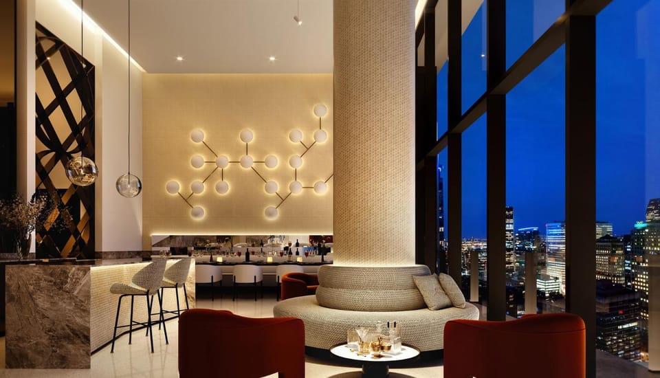 Night, Seating area, City view