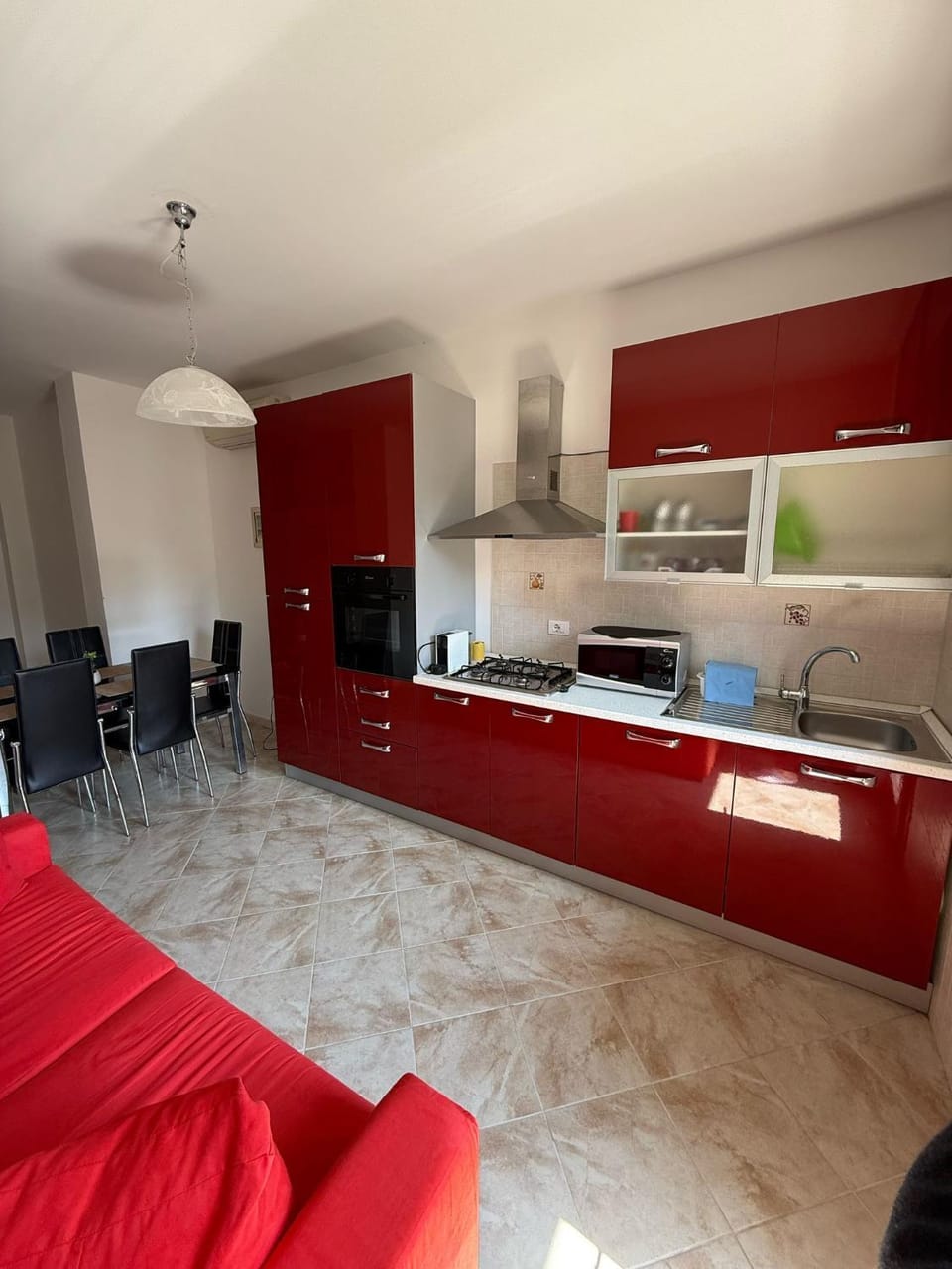 Kitchen or kitchenette, Living room, Seating area, Dining area, oven, pet friendly, stove