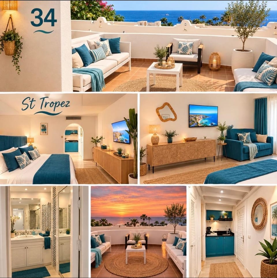Patio, Natural landscape, TV and multimedia, Seating area, Sea view