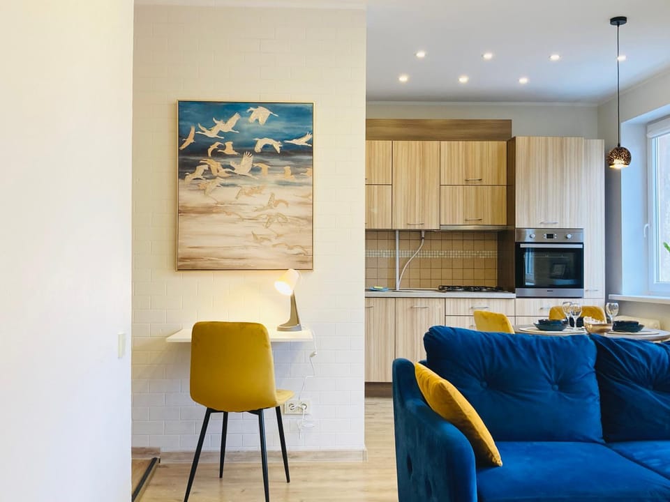 Kitchen or kitchenette, Living room, Decorative detail, Seating area