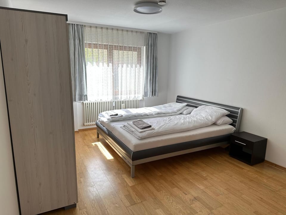 Bed, Photo of the whole room, Bedroom, towels, wardrobe