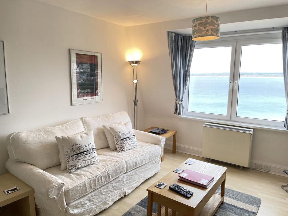 Property building, Living room, Seating area, Sea view