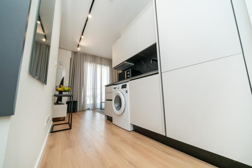 Kitchen or kitchenette, washing machine