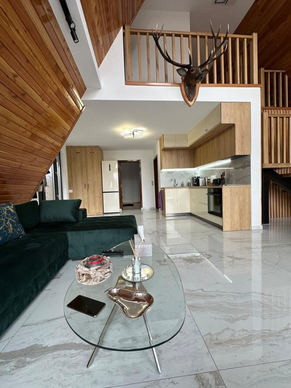 Kitchen or kitchenette, Living room, Seating area