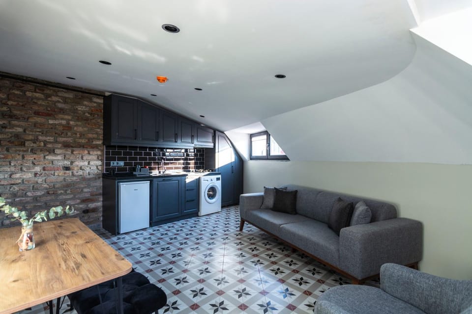 Kitchen or kitchenette, Living room, Seating area, Dining area, washing machine