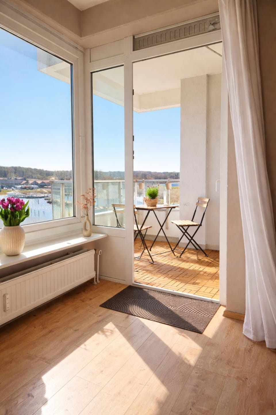 Natural landscape, View (from property/room), Balcony/Terrace, Living room, Seating area, Sea view