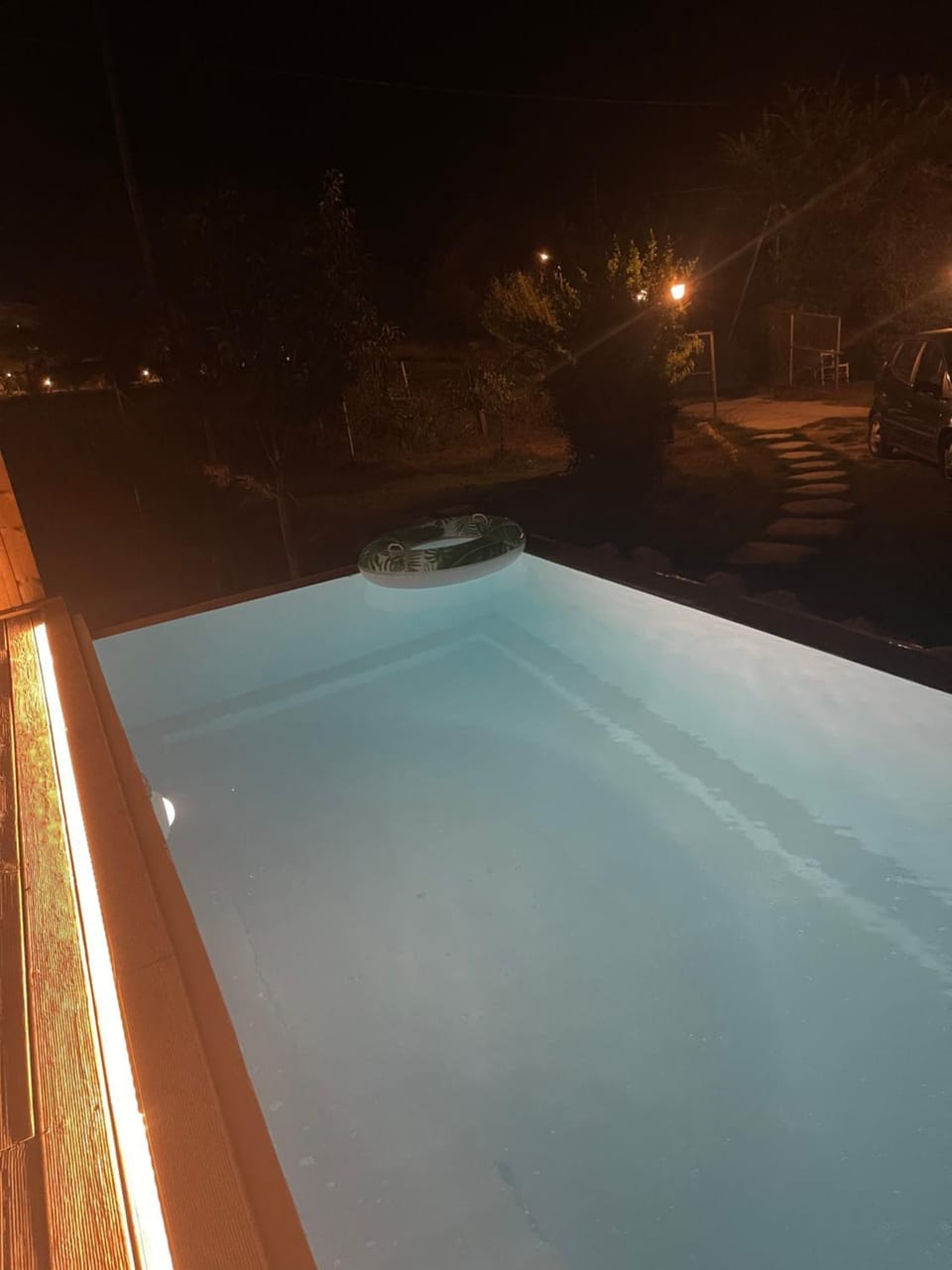 Night, Pool view, Swimming pool