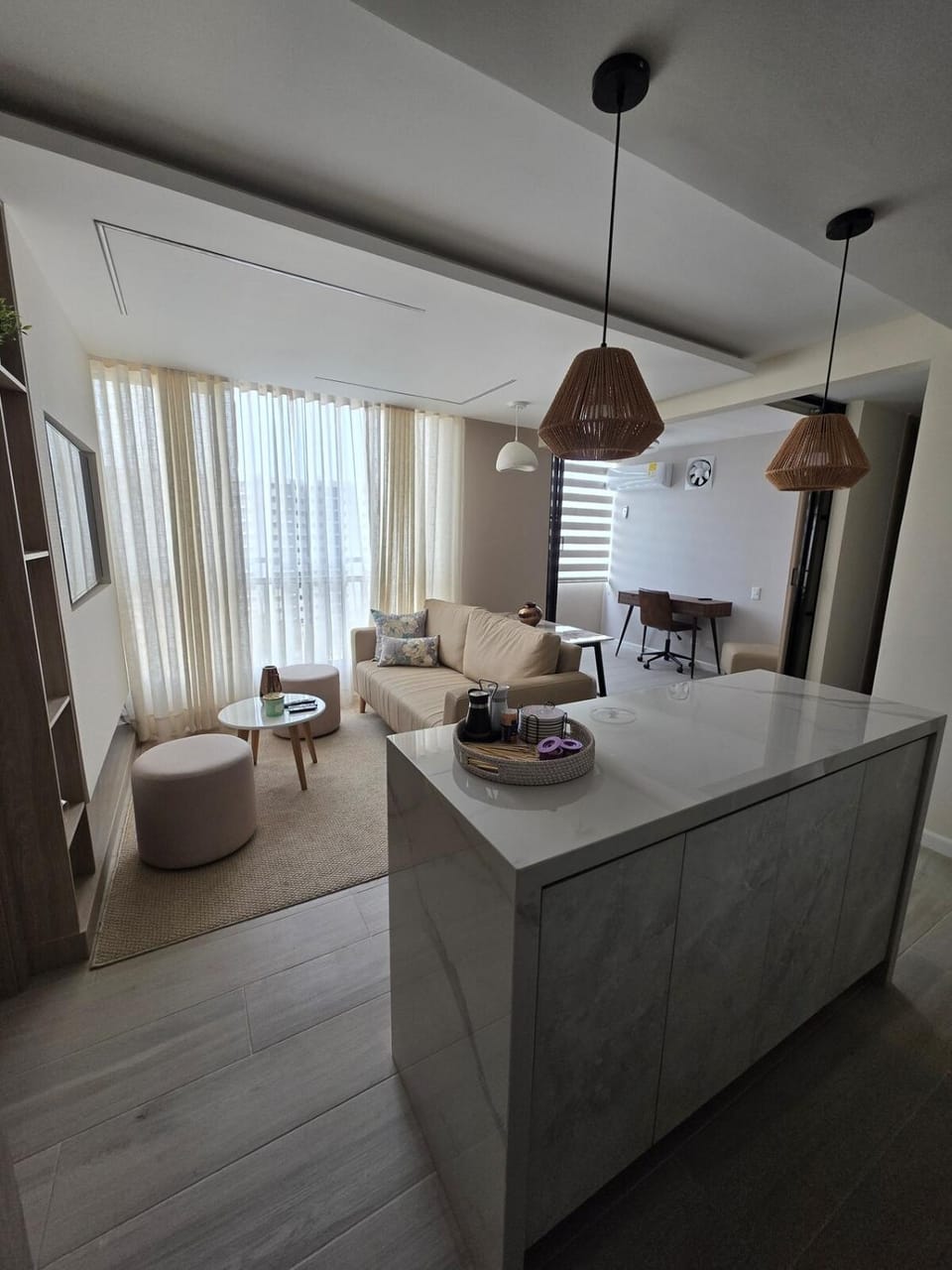 Open Floor Chic Interior Design Pool Full Kitchen Apartment in Barranquilla