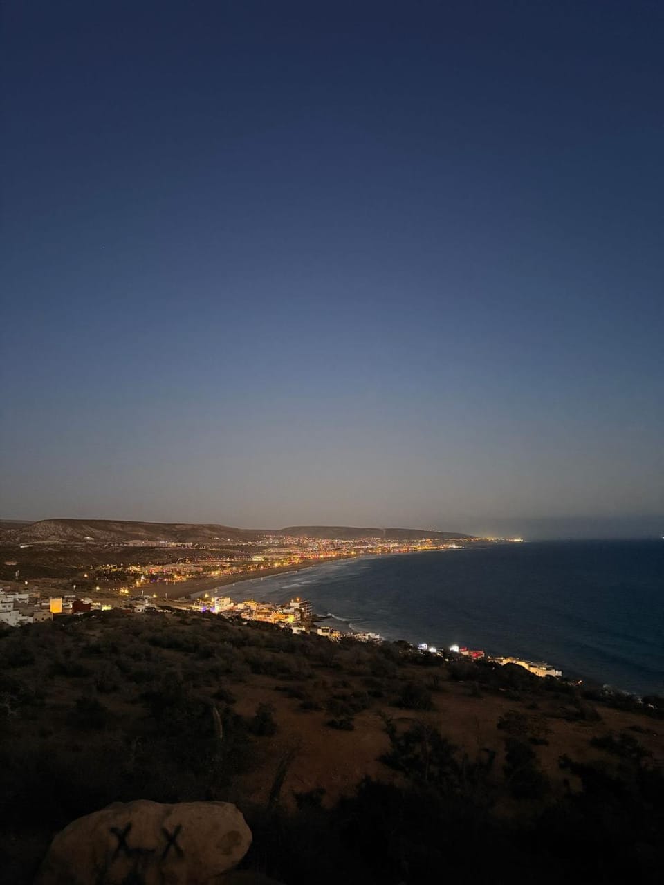 Nearby landmark, Night, Natural landscape, Bird's eye view, City view, Sea view
