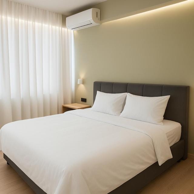 Bed, Bedroom, air conditioner