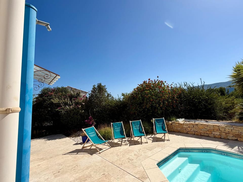 Shower, Patio, Natural landscape, Pool view, Swimming pool
