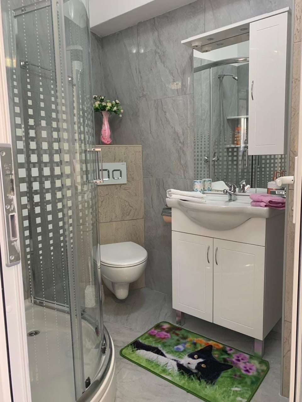 Shower, Toilet, Bathroom, towels