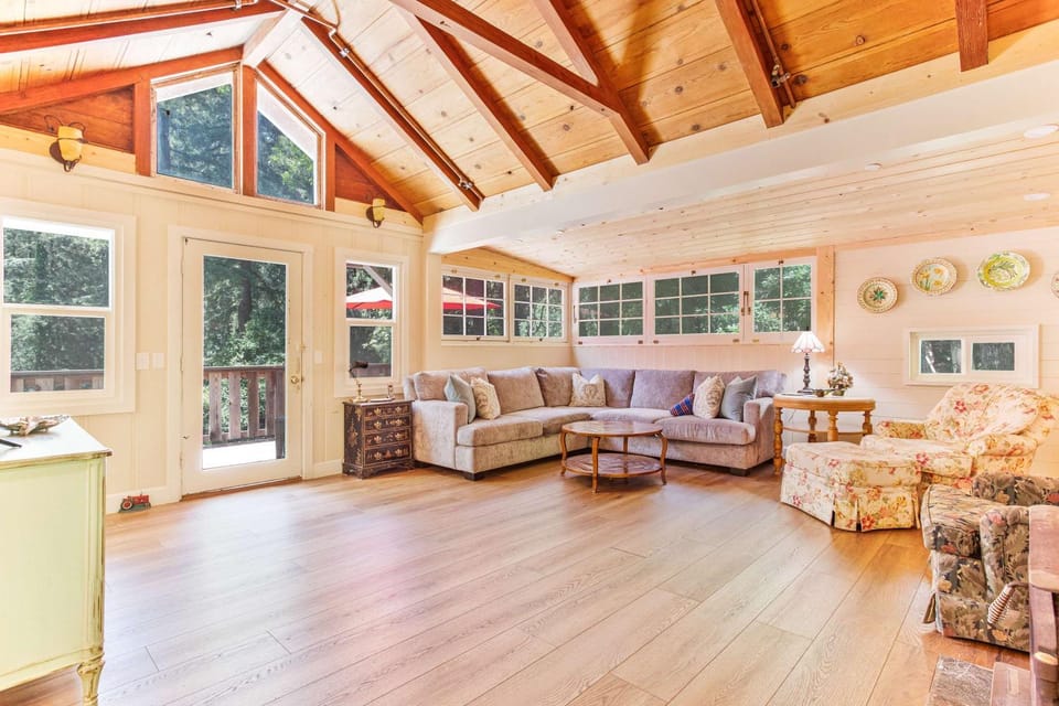 Modern Cabin Retreat with Swim Spa Hot Tub and Air Conditioning Cabin in Russian River