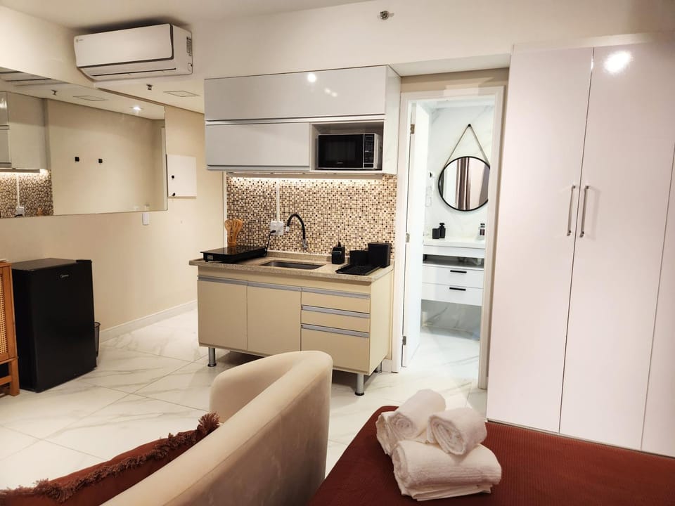 Bathroom, Living room, locker, minibar, kitchen
