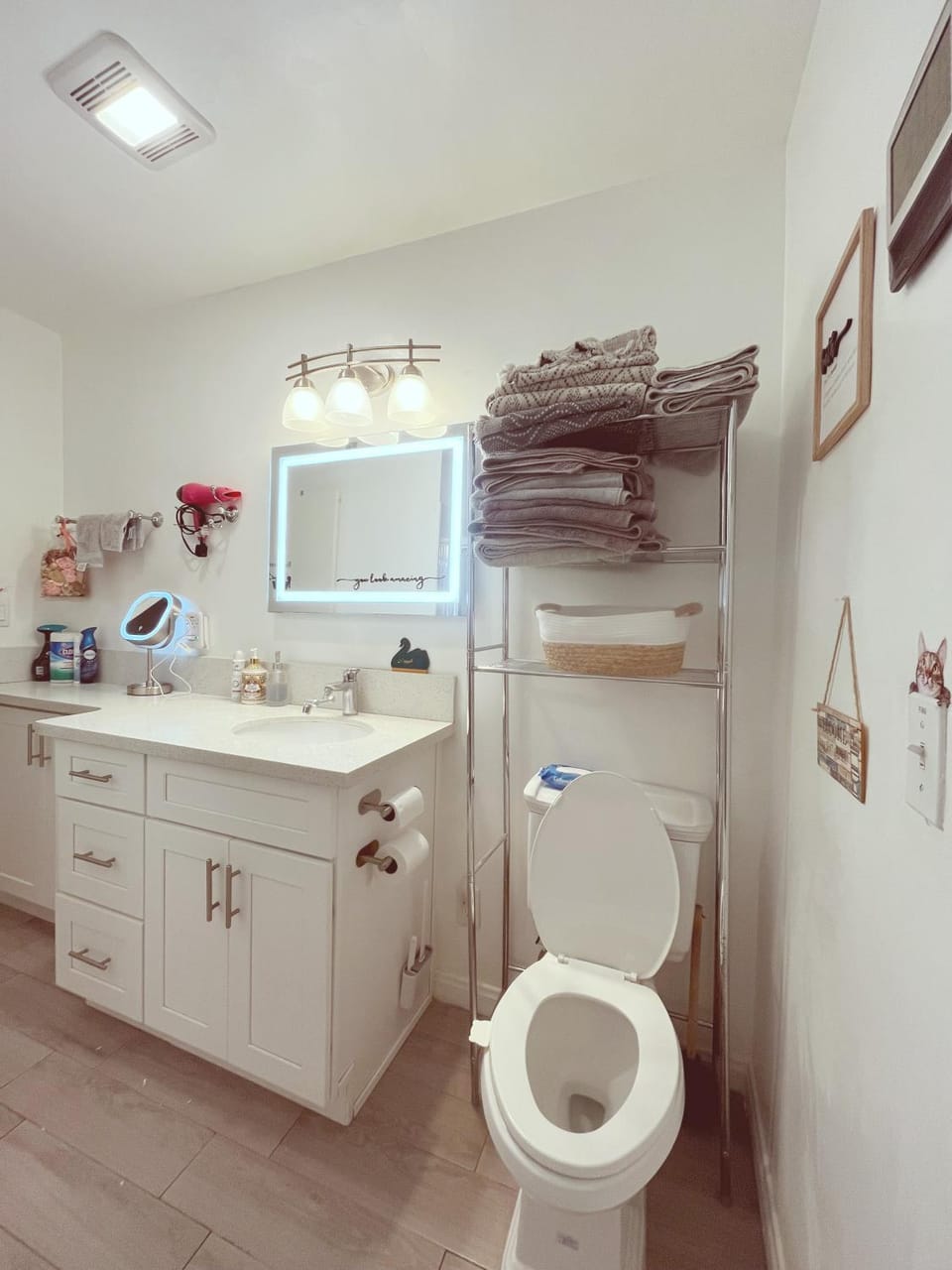 Shower, Toilet, Bathroom, bidet, hair dryier, towels, towels, dryer, air conditioner