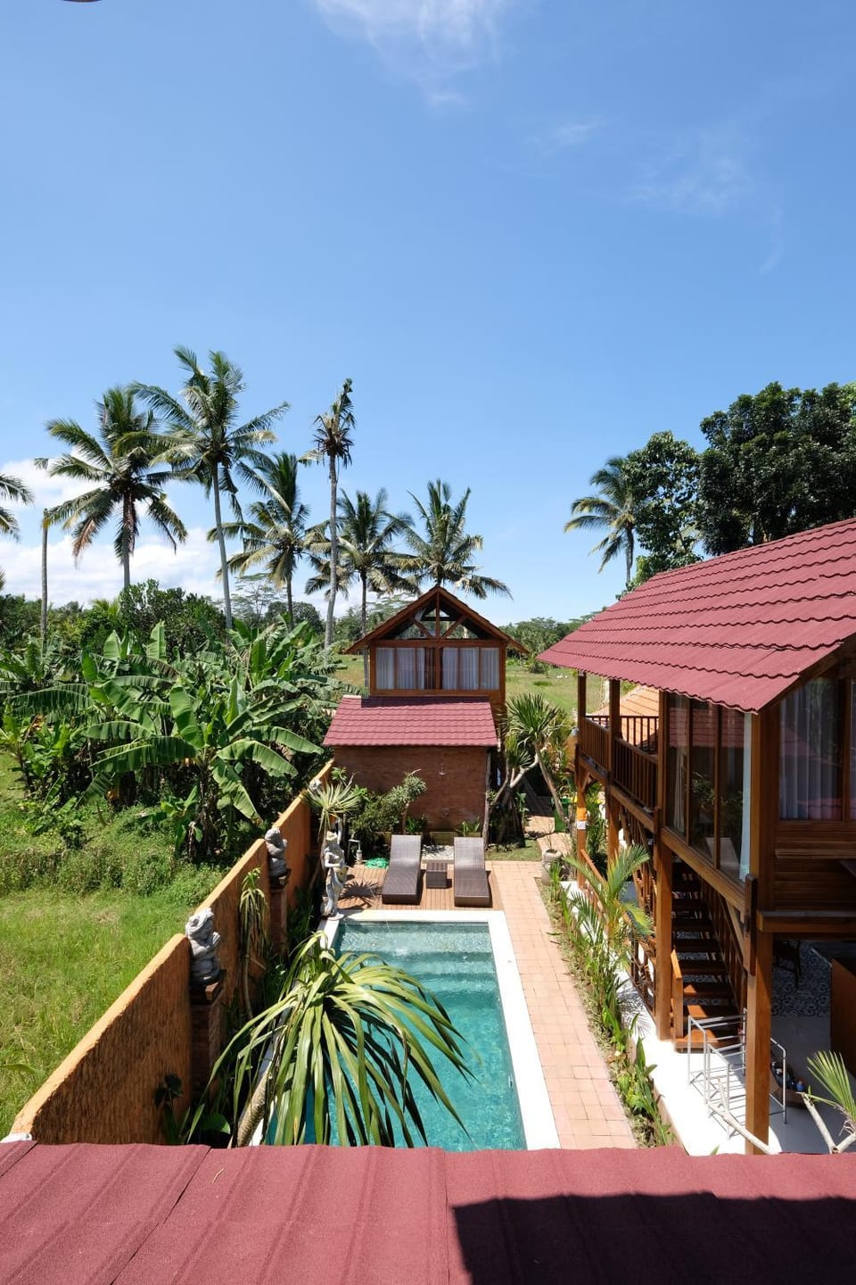 Property building, Day, Natural landscape, Pool view, Swimming pool, sunbed