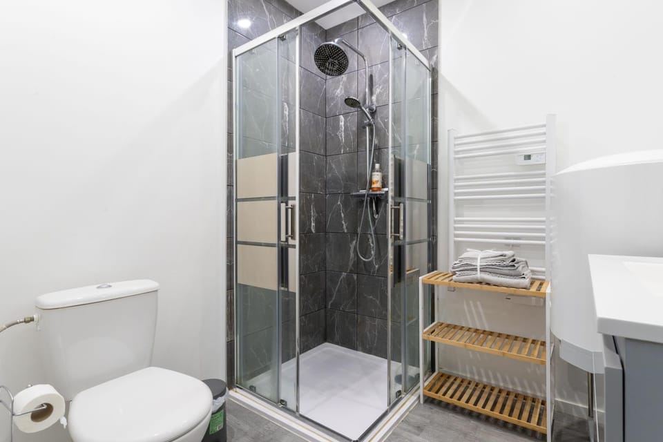Shower, Toilet, Bathroom, towels