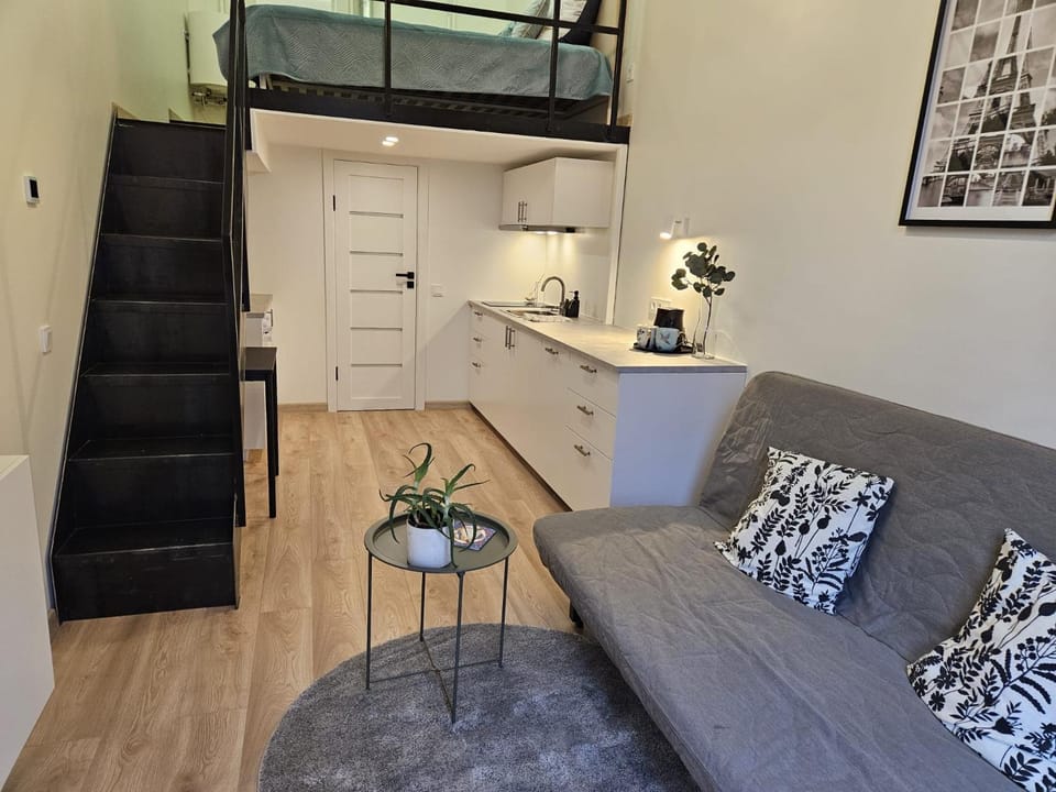 Kitchen or kitchenette, Living room, Seating area
