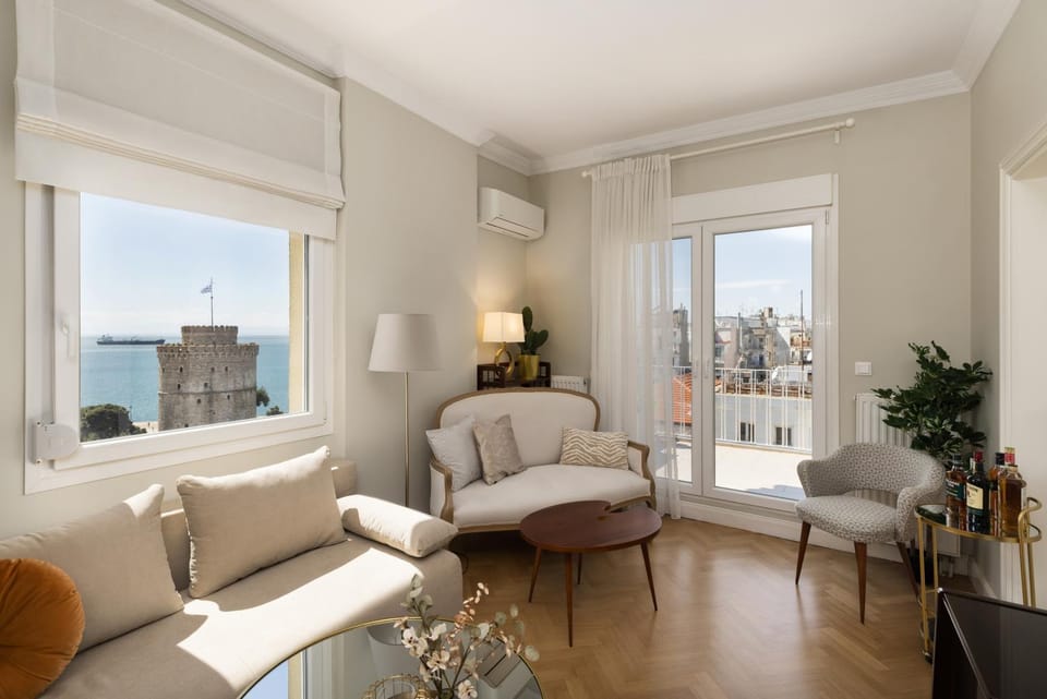 Living room, Seating area, Sea view