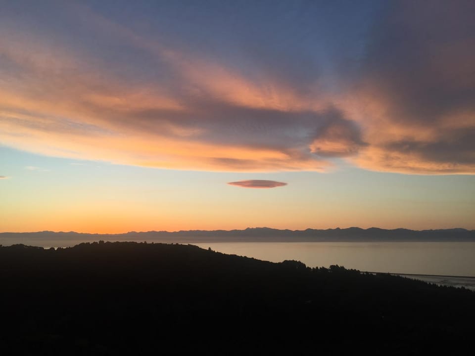 Natural landscape, Mountain view, Sea view, Sunset