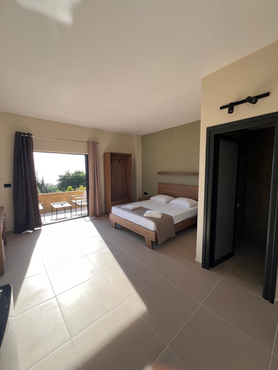 Bed, Photo of the whole room, Bedroom, towels, wardrobe