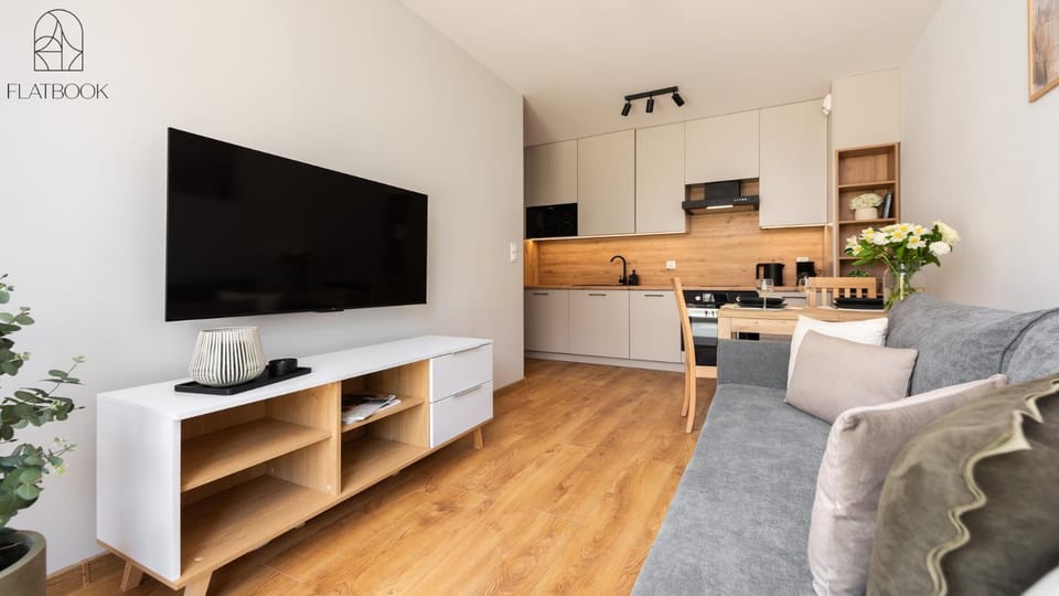 Bed, TV and multimedia, Kitchen or kitchenette, Living room, Photo of the whole room, Seating area