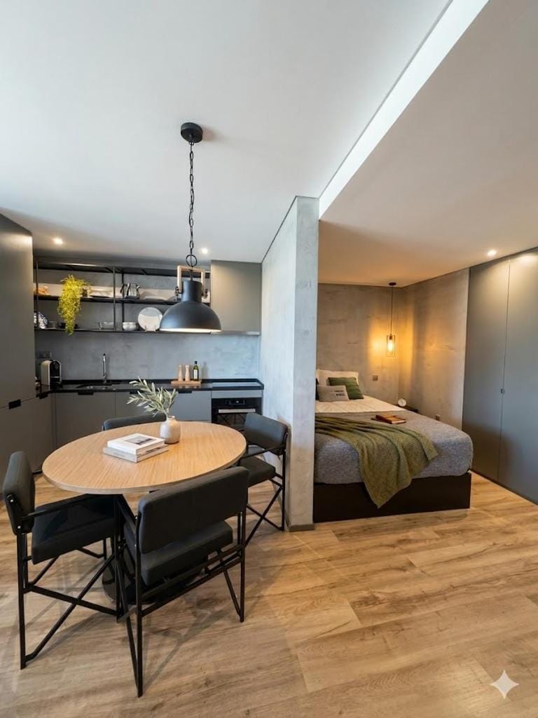 Kitchen or kitchenette, Living room, Bedroom, Communal kitchen