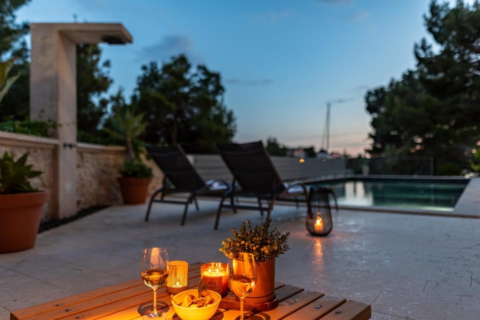 Spacious Seafront Villa with Pool, Tennis, Gym & BBQ l Žaborić Villa in Šibenik-Knin County, Croatia