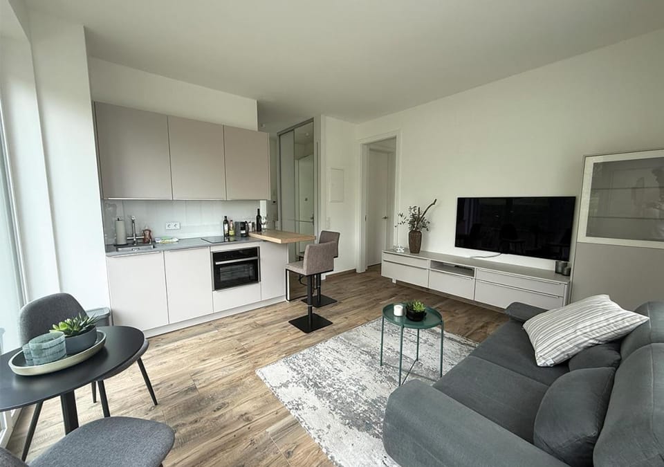 TV and multimedia, Kitchen or kitchenette, Living room, Seating area, Dining area, Food, stove