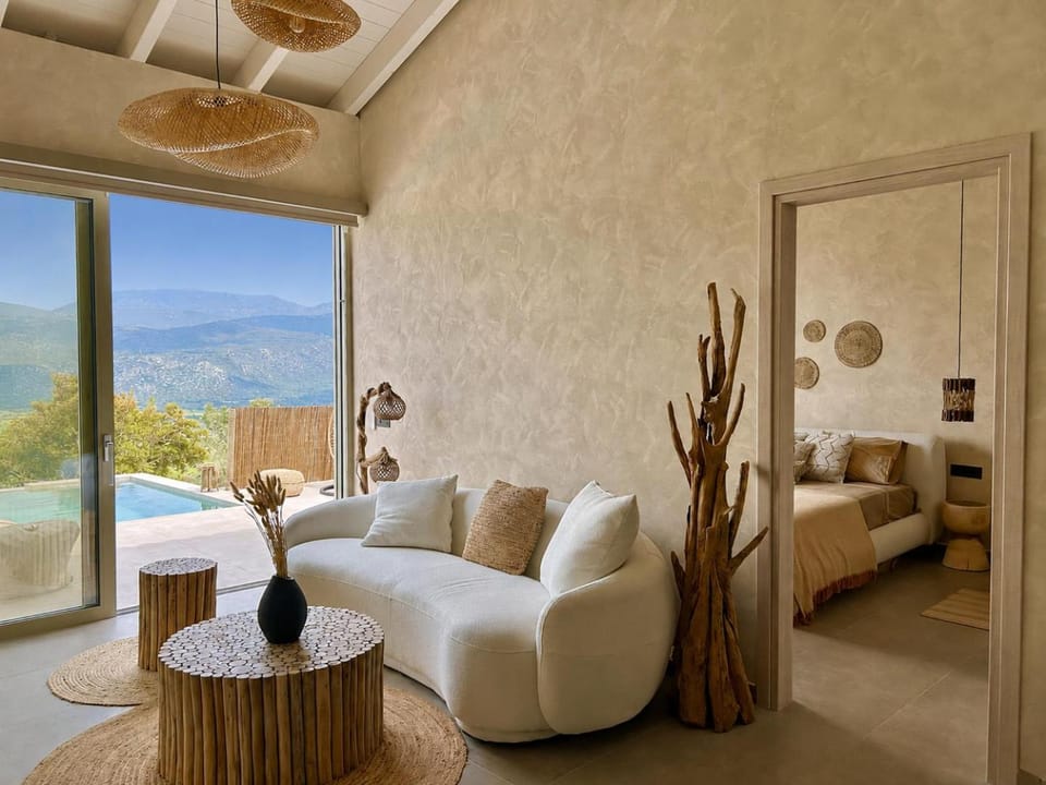 View (from property/room), Living room, Swimming pool