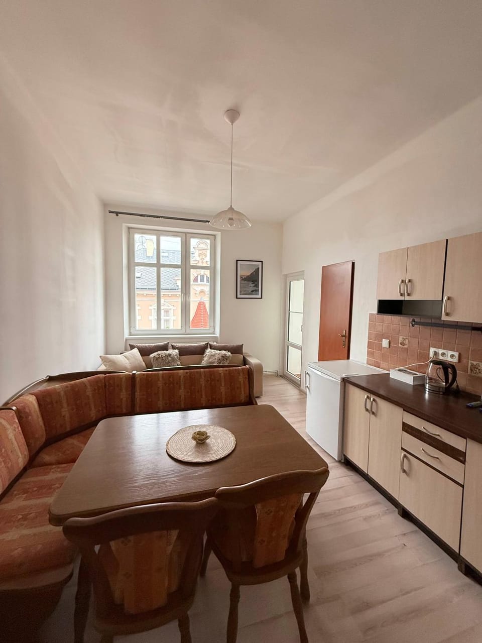 Kitchen or kitchenette, Living room, Dining area