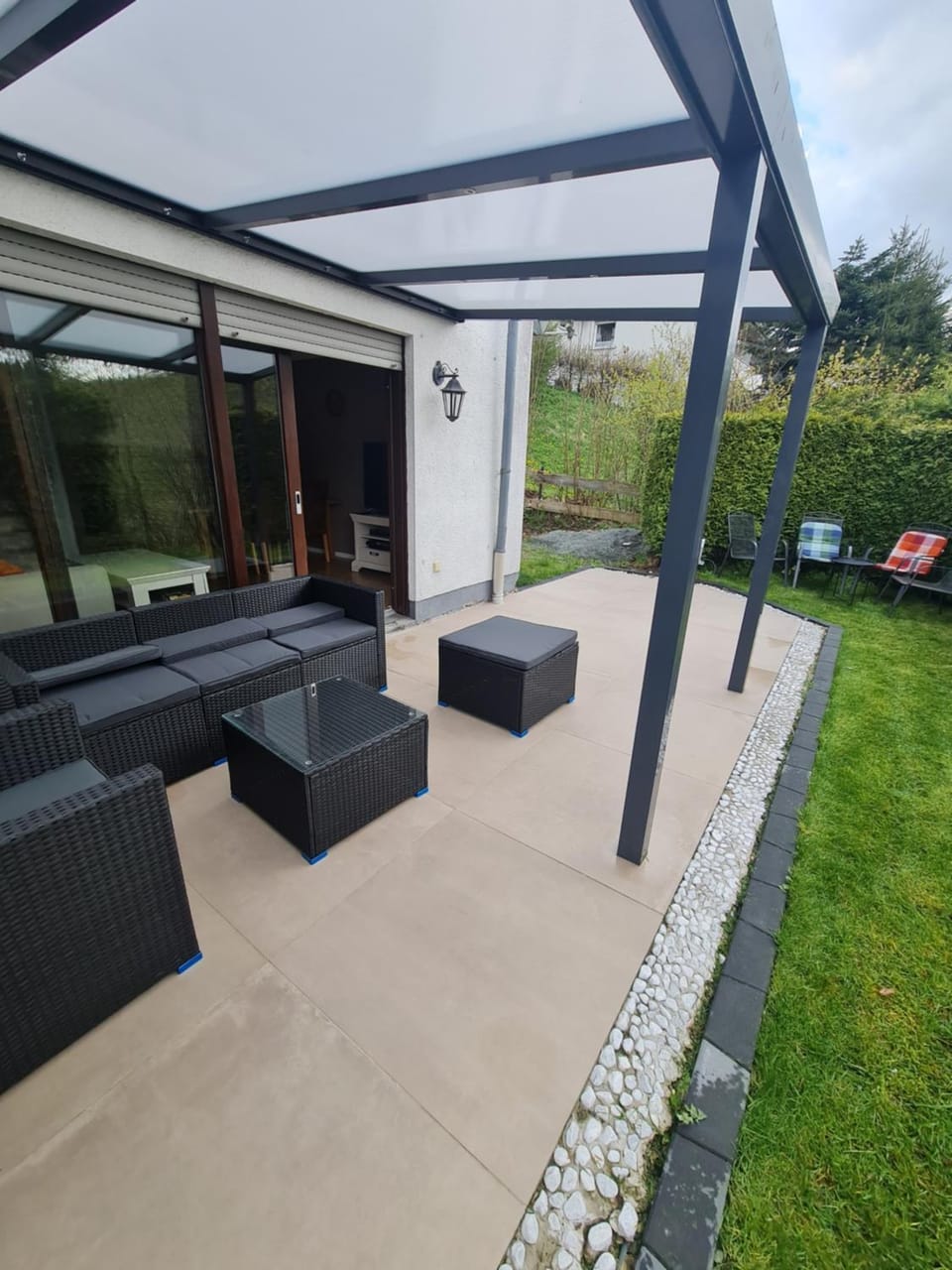 Property building, Patio, Spring, Day, Garden, Living room, Seating area, Garden view