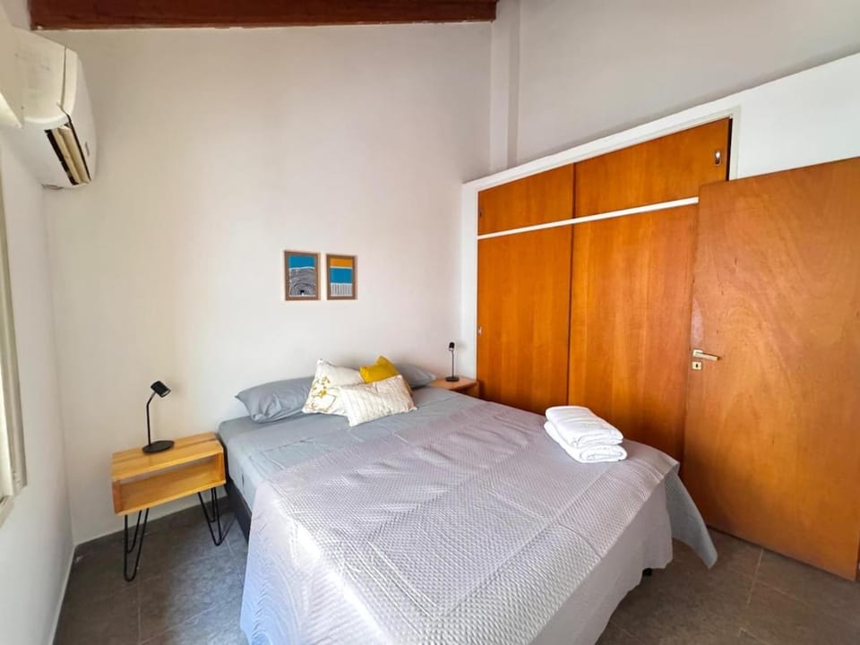 Bed, Photo of the whole room, Bedroom, towels, wardrobe, air conditioner