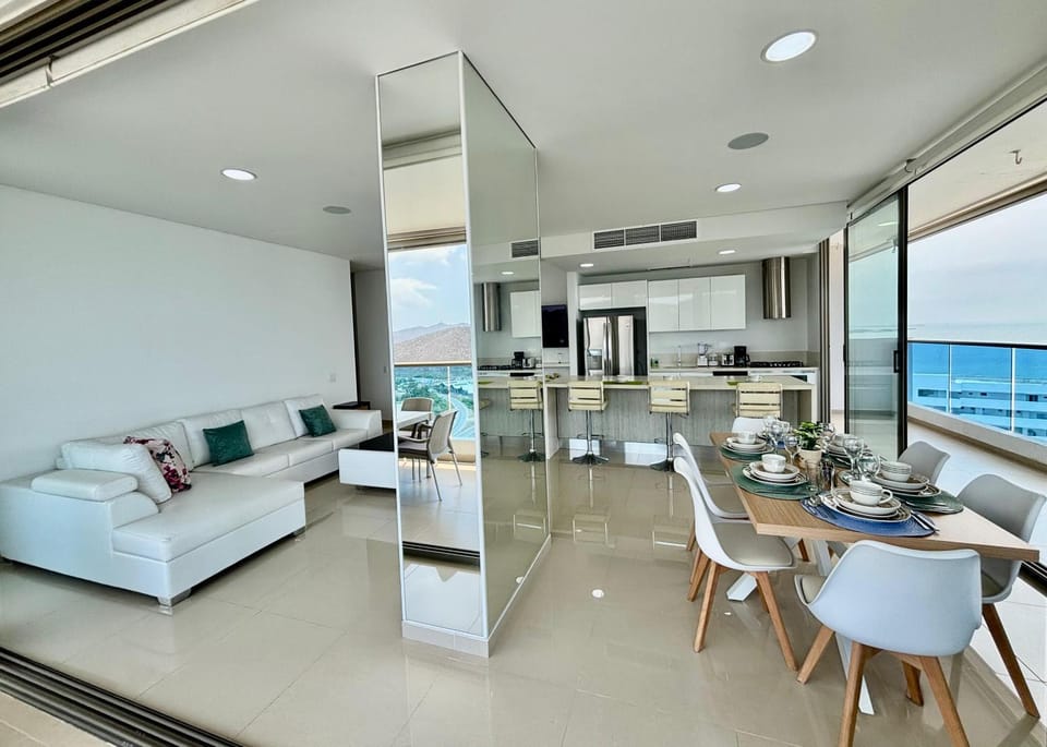 Natural landscape, Living room, Dining area