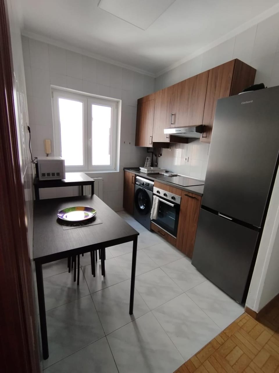 Kitchen or kitchenette, oven, stove, toaster