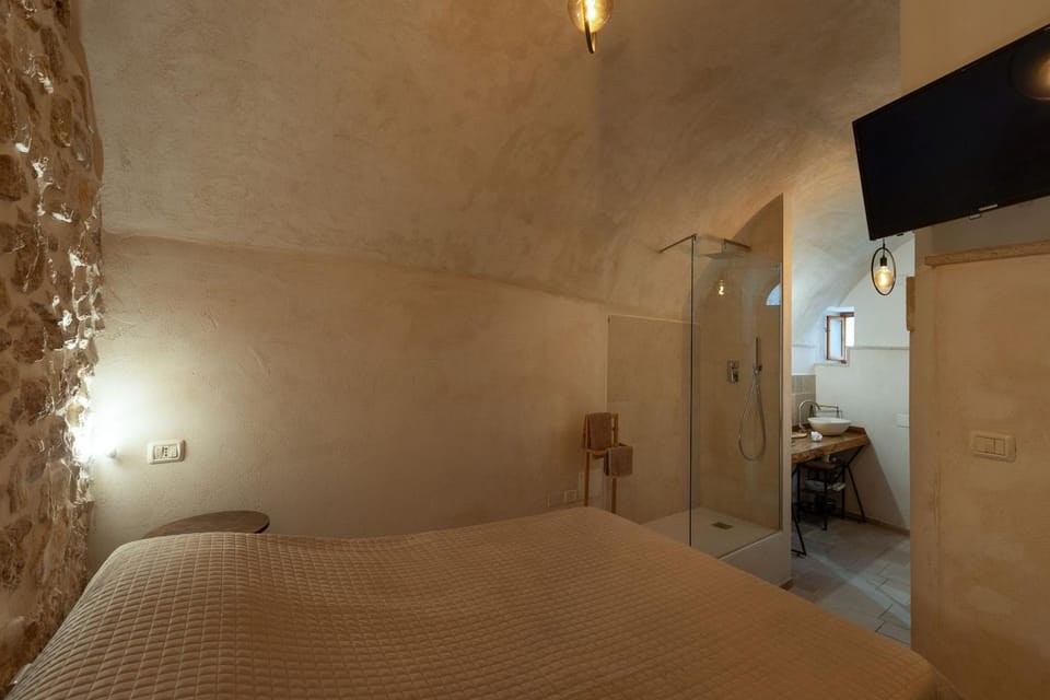 Shower, Bed, TV and multimedia, Photo of the whole room, Bedroom