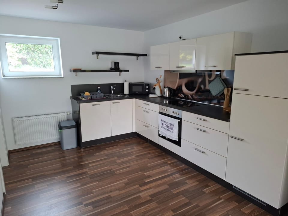 Kitchen or kitchenette, dishwasher, stove
