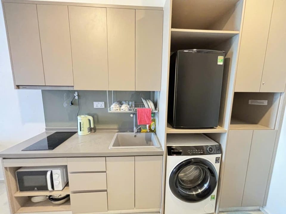 Kitchen or kitchenette, washing machine